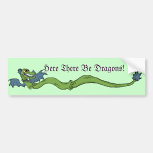 そこの長いDragon~hereはドラゴンです! バンパーステッカー