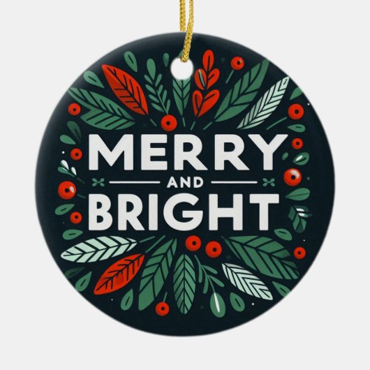 そしおもしろいてメリー、明るい小妖精や小人が私にそれをさせた セラミックオーナメント (正面)