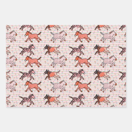 そしお洒落てスタイルよくはしゃぐ化されたシマウマ ラッピングペーパーシート (正面3)