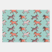 そしお洒落てスタイルよくはしゃぐ化されたシマウマ ラッピングペーパーシート (正面2)