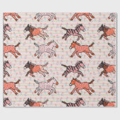 そしお洒落てスタイルよくはしゃぐ化されたシマウマ ラッピングペーパー (フラット)