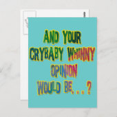そしてあなたの泣き虫の好きな意見は ポストカード (正面/裏面)
