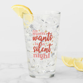 そしておもしろいかわいいクリスマスの休日の夜のマ静かマ タンブラーグラス