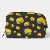 そしておもしろいクールおいしいバーガーパターンのダークグレー ドップキット (裏面)