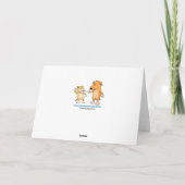 そしておもしろいワインの友情を育むかわいい犬 カード (裏面)