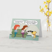 そしておもしろいワインの友情を育むかわいい犬 カード (黄色い花)