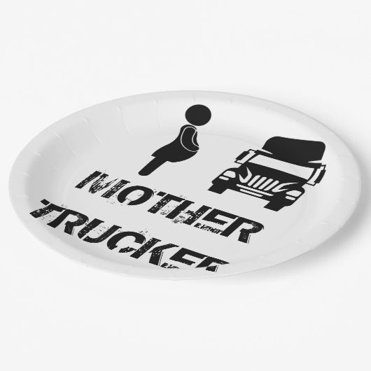 そしておもしろい倉庫クールの母親のトラック運搬船 ペーパープレート (アングル)