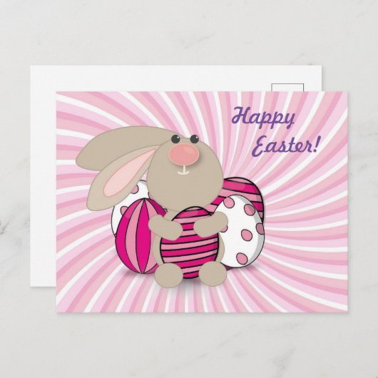そしておもしろい可愛いバニーの復活祭はがき ポストカード (正面/裏面)