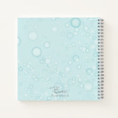 そしてお洒落ティール（緑がかった色）の色合いの陽気な魚アート ノートブック (裏面)