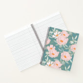 そしてかわいらし美しい植物模様の青い ノートブック (内部)