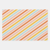 そしてすてき明るいカラフルレトロストライプクリスマス ラッピングペーパーシート (正面2)