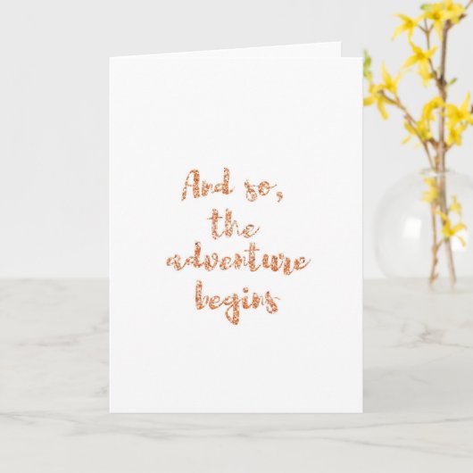 そしてそう、冒険は-旅行インスピレーションを始めます カード (黄色い花)