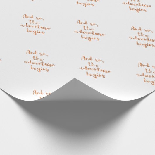 そしてそう、冒険は-旅行インスピレーションを始めます ラッピングペーパー (角)