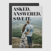 そしてはっきりした生意気なタイポグラフィック結婚式の日付を保存 マグネット招待状 (正面/裏面)