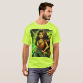 そしてはっきりした美しい漫画の少女TシャツDes Tシャツ (正面フル)