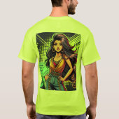 そしてはっきりした美しい漫画の少女TシャツDes Tシャツ (裏面)