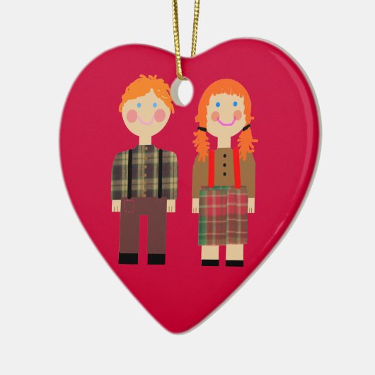 そしてアンディーの赤いハートのオーナメント セラミックオーナメント (左)