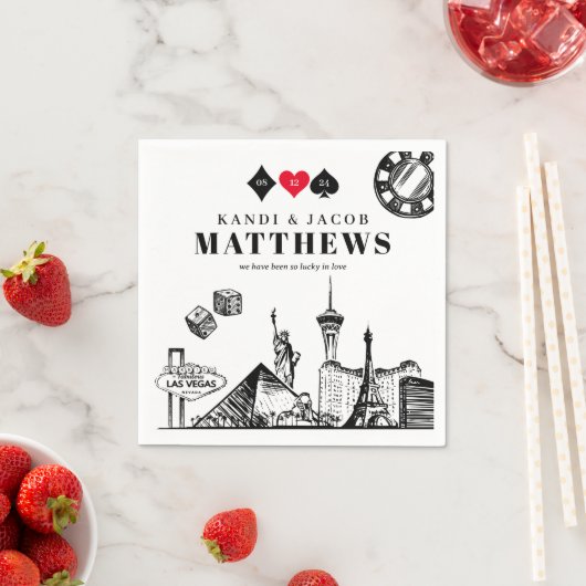 そしてエレガントおもしろいラスベガス結婚の スタンダードカクテルナプキン (インサイチュ)