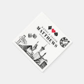 そしてエレガントおもしろいラスベガス結婚の スタンダードカクテルナプキン (角)