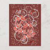 そしてエレガントかわいいクリスマスの弓と星 シーズンポストカード (正面)