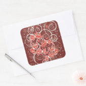 そしてエレガントかわいいクリスマスの弓と星 スクエアシール (封筒)