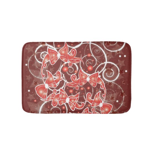 そしてエレガントかわいいクリスマスの弓と星 バスマット (正面)