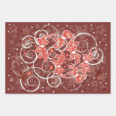 そしてエレガントかわいいクリスマスの弓と星 ラッピングペーパーシート (正面2)