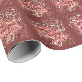 そしてエレガントかわいいクリスマスの弓と星 ラッピングペーパー (ロールコーナー)