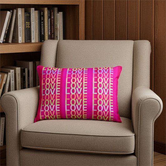そしてエレガントホットピンクと赤の可愛い「LOVE」 アクセントクッション