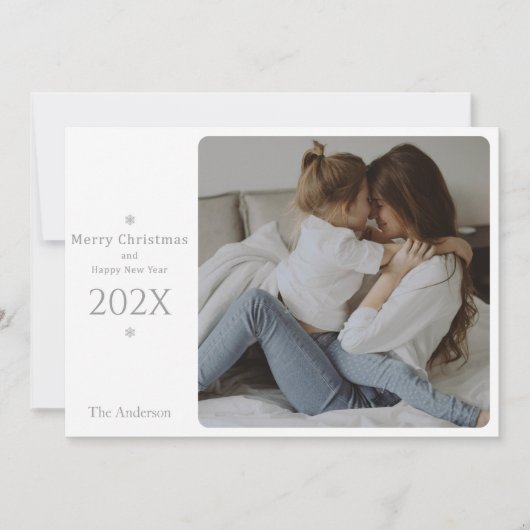 そしてエレガント上品なクリスマスと年賀状 サンキューカード (正面)