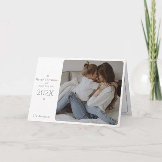 そしてエレガント上品なクリスマスと年賀状 サンキューカード (正面)