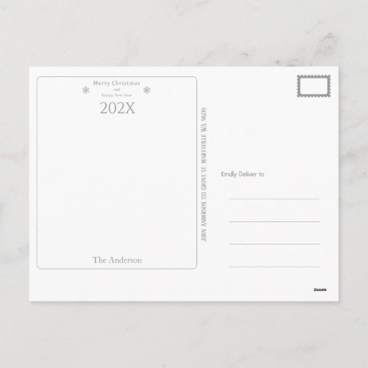そしてエレガント上品なクリスマスと年賀状 シーズンポストカード (裏面)
