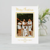 そしてエレガント上品な写真メリークリスマス 箔シーズンカード (立ち正面)