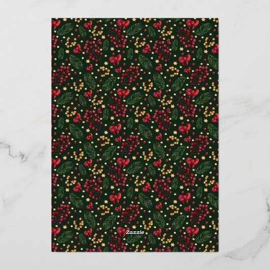 そしてエレガント上品な写真メリークリスマス 箔シーズンカード (裏面)