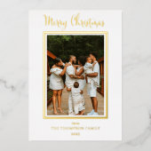 そしてエレガント上品な写真メリークリスマス 箔シーズンカード (正面)