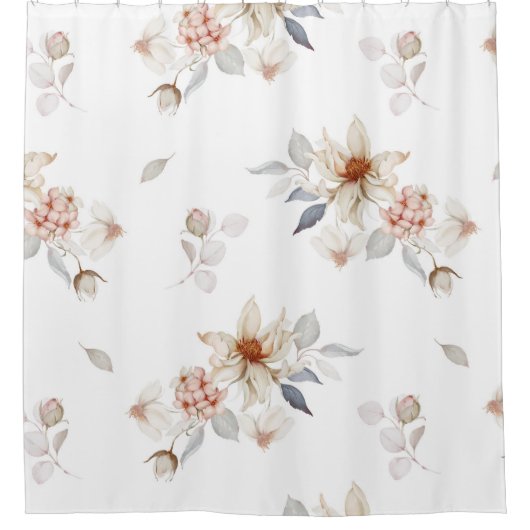 そしてエレガント時代を超越したフローラ シャワーカーテン (正面)