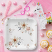 そしてエレガント時代を超越したフローラ ペーパープレート (パーティー)