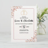 そしてエレガント時代を超越した結婚式招待状テンプレート 招待状 (スタンド正面)