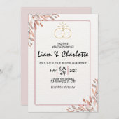 そしてエレガント時代を超越した結婚式招待状テンプレート 招待状 (正面/裏面)