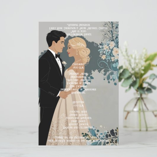 そしてエレガント時代を超越した結婚式招待状デザイン (スタンド正面)