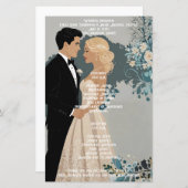 そしてエレガント時代を超越した結婚式招待状デザイン (正面/裏面)