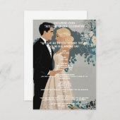 そしてエレガント時代を超越した結婚式招待状デザイン エンクロージャーカード (正面/裏面)