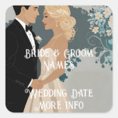 そしてエレガント時代を超越した結婚式招待状デザイン スクエアシール (正面)