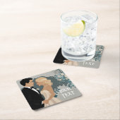 そしてエレガント時代を超越した結婚式招待状デザイン スクエアペーパーコースター (インサイチュ)