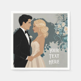 そしてエレガント時代を超越した結婚式招待状デザイン スタンダードカクテルナプキン