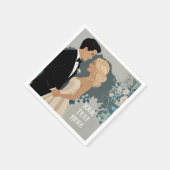 そしてエレガント時代を超越した結婚式招待状デザイン スタンダードカクテルナプキン (角)