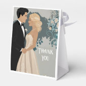 そしてエレガント時代を超越した結婚式招待状デザイン フェイバーボックス (裏面サイド)