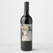 そしてエレガント時代を超越した結婚式招待状デザイン ワインラベル (正面)