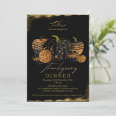 そしてエレガント洗練されたカボチャ感謝祭 招待状 (スタンド正面)