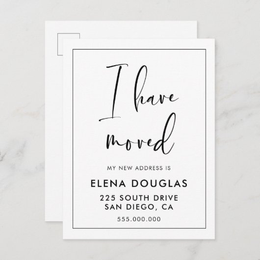 そしてエレガント私モダンは感動的な発表を動かした ポストカード (正面/裏面)